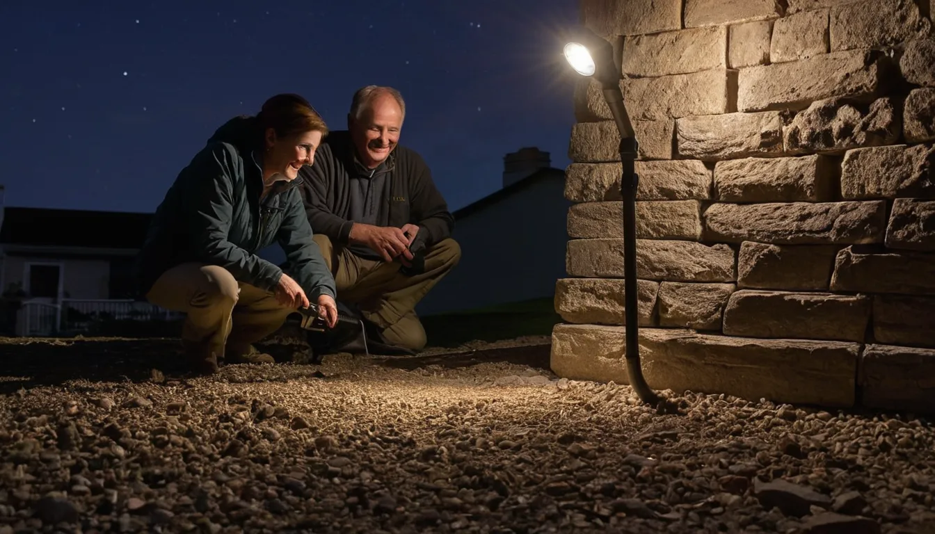A provider checking a basement stone foundation for pest entry points in the Agawam Town area